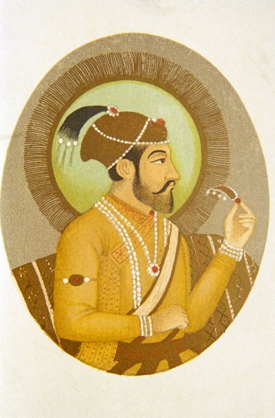 Portret cesarza Mogołów Aurangzeba, Indie autorstwa School Indian