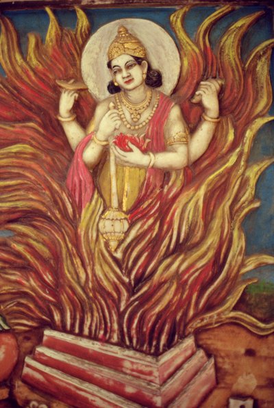 Yagyan Narayan (malowana płaskorzeźba) autorstwa School Indian