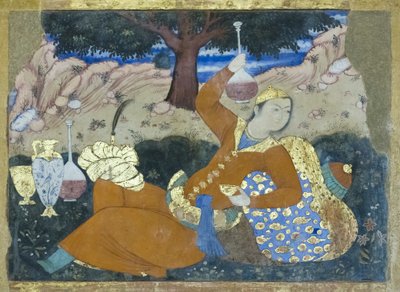 Fresco at Chehel Sotoun palace, Esfahan, Iran autorstwa School Iranian