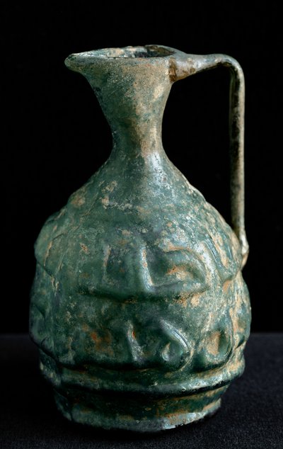 Mała szklana amfora z napisami. IX-X wiek Z Iraku. Ciemny. 8,9 cm Paryż, Muzeum Luwru autorstwa School Iraqi