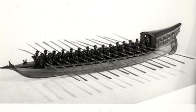 Model weneckiego „brigantino” (zdjęcie czarno-białe) autorstwa School Italian