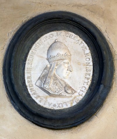 Płaskorzeźbiony medalion papieża Aleksandra III autorstwa School Italian