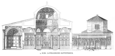 Plany Baptysterium Laterańskiego (lito) autorstwa School Italian
