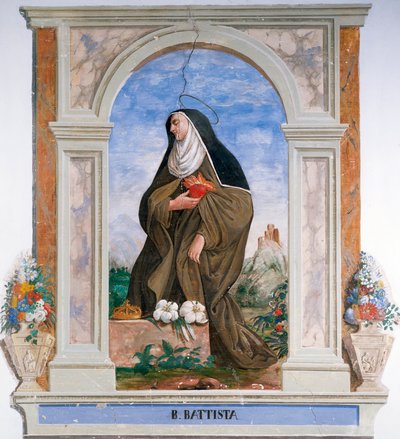 Przedstawienie Camilli Battista da Varano (1458-1524) Anonimowy fresk. Camerino, klasztor Santa Chiara, Włochy autorstwa School Italian