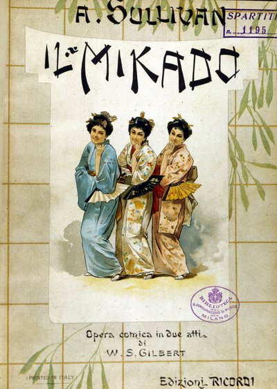 Partytura „Mikado” Gilberta i Sullivana. Biblia Konserwatorium Muzycznego w Mediolanie. autorstwa School Italian
