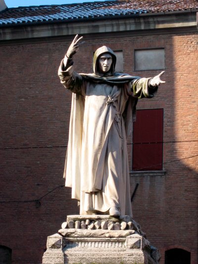 Posąg Hieronima Savonaroli (Girolamo Savonarola autorstwa School Italian