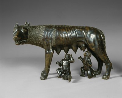 Wilk kapitoliński osesek Romulus i Remus autorstwa School Italian