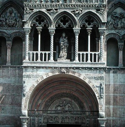 Fasada zachodnia, rozpoczęta 1130 i ukończona w XV wieku (zdjęcie) (szczegół) autorstwa School Italian