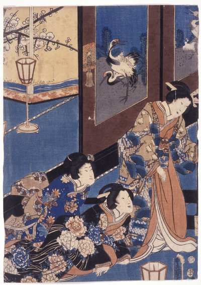 Furyu Azuma Genji (drzeworyt kolorowy) autorstwa School Japanese