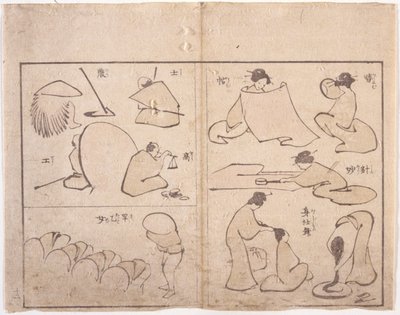 Figura Hokusai (drzeworyt kolorowy) autorstwa School Japanese