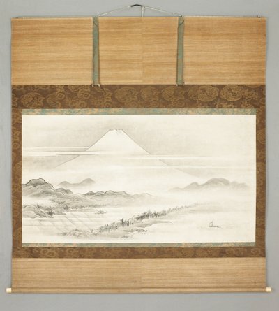 Kakemono, krajobraz góry Fuji autorstwa Japanese School