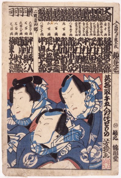 Kaomise Print (drzeworyt kolorowy) autorstwa School Japanese