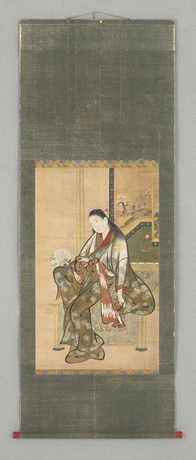 Siedząca dama z wentylatorem autorstwa Japanese School