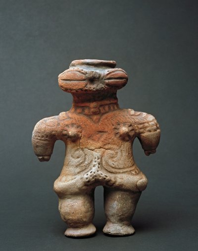 Rzeźba z terakoty dogu z Akita, okres Jomon XI-IV wiek pne autorstwa Japanese School