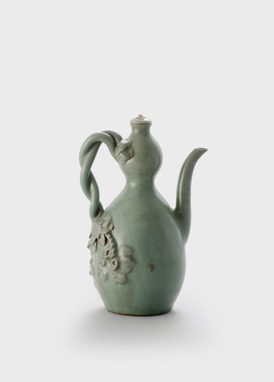 Podwójny czajniczek z tykwy (kamionka i porcelana z glazurą i dekoracja reliefowa) autorstwa School Korean