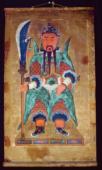 Gwanwoojanggun (naturalny pigment na papierze) autorstwa School Korean