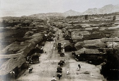 Widok Chongro Avenue w Seulu, stolicy Korei autorstwa School Korean