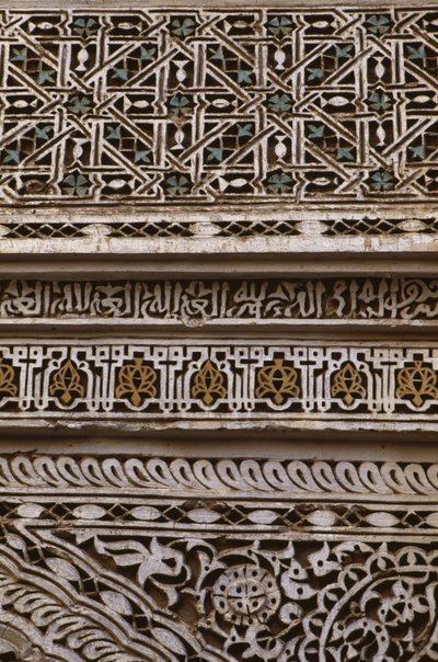 Szczegół bramy Wielkiego Meczetu (stiuk) autorstwa School Moroccan