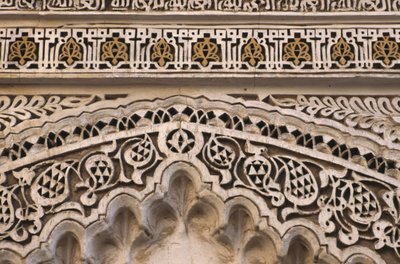 Szczegół bramy Wielkiego Meczetu (stiuk) autorstwa School Moroccan