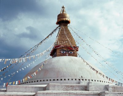 Widok na buddyjską stupę, VIII wiek autorstwa School Nepalese