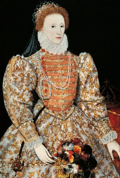 Królowa Elżbieta I, c.1575 (olej na panelu) autorstwa School Netherlandish