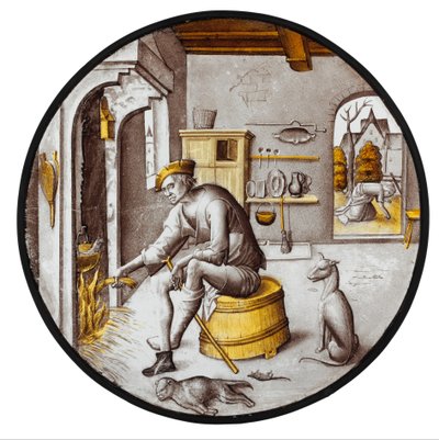 Sorgheloos („beztroski”) w ubóstwie autorstwa School Netherlandish