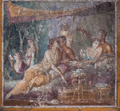 Scena bankietu, Pompeje autorstwa School Roman