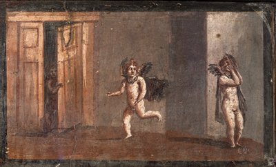 Amorki bawiące się w chowanego, Herkulanum autorstwa School Roman