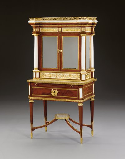Rosyjski ormolu biały marmur i mahoń bonheur du jour, ok. 1790 (ormolu, marmur i mahoń) autorstwa School Russian