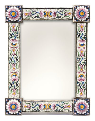 Posrebrzana i emaliowana ramka cloisonne, ok. 1900 r. 1900 (srebro złocone, emalia cloisonne) autorstwa School Russian