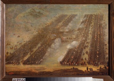 Bitwa pod Połtawą (Pultawa) 8 lipca 1709 r. (Rzędy kawalerii ścierają się podczas Wielkiej Wojny Północnej (1700-1721), armia Piotra I Rosji (1672-1725) przeciwko wojskom Karola (Karla) XII Szwecji (1682-1718) Obraz przedstawiający autorstwa School Russian