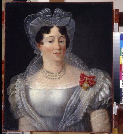 Portret hrabiny Yelizaveta Fiodorovna Musina-Pushkina (Musina Pushkina) (Musin Pushkin) (Musin-Pushkin) (1758-1835). Malarstwo anonimowe, olej na płótnie 1801. Sztuka rosyjska autorstwa School Russian