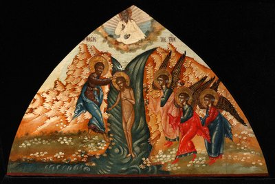 Chrzest Chrystusa - ikona rosyjska - połowa XIX wieku. - Tempera na panelu - Kolekcja prywatna autorstwa School Russian