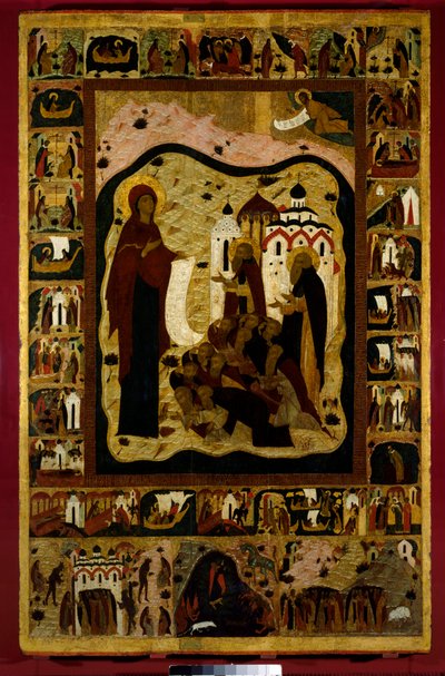 Dziewica Bogoliubowa Rosyjska ikona z XVI wieku. Rosja. Monaster Solonsky. autorstwa School Russian