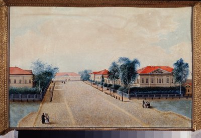 Widok skarbca w Twerze (Rosja). Obraz rosyjskiego mistrza, olej na płótnie, ok. 1830 r. Sztuka rosyjska autorstwa School Russian