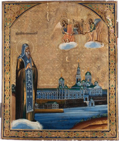 święty Nil de Stolbensk (mort en 1554) - Święty Nil z jeziora Seliger - ikona rosyjska autorstwa School Russian