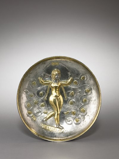 Danie: Bogini Anahita, 400-600 (srebro pozłacane) autorstwa School Sasanian