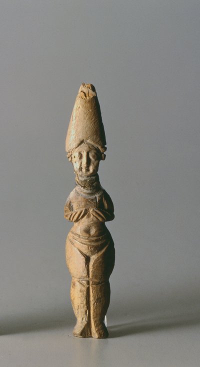 Figurka z wysokim kapeluszem, z Suzy, Iran, IV-VI wne (kość) autorstwa School Sasanian