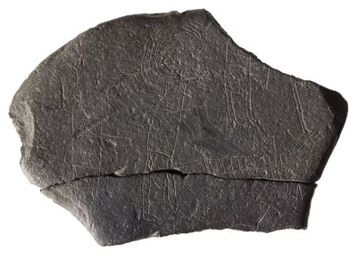 Kamień zakładnika, z wczesnośredniowiecznego klasztoru na wyspie, Inchmarnock, Bute, Szkocja, ok. VIII-IX w. n.e. (łupek) autorstwa Scottish School