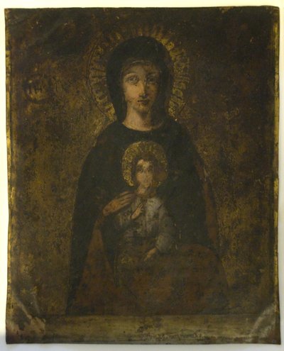 Ukrzyżowanie (Madonna On Verso) (olej na miedzi) autorstwa School Spanish