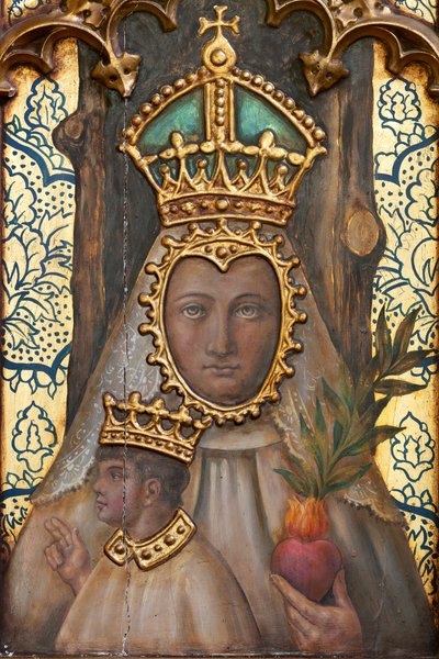 Ermitaż (Ermitaż Nuestra Señora de La Plaza). Wnętrze. Ołtarz. Szczegół. Ołtarz (obraz) autorstwa School Spanish