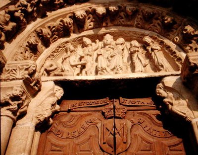 Tympanon portalu zachodniego Sta Maria del Azogue autorstwa School Spanish