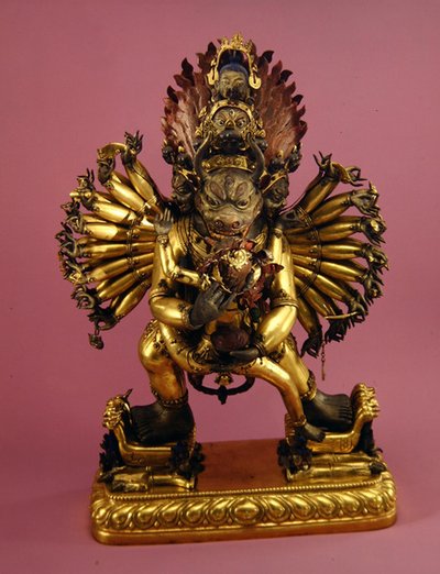 Dharmapala (brąz złocony) autorstwa School Tibetan