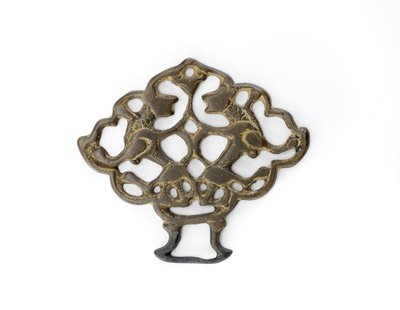 Ornament z parą lwów, dynastia Seljud, prawdopodobnie XIII w. (brąz ze śladami złoceń) autorstwa School Turkish