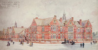 Marlborough Road Board Schools, Cardiff, początek XX wieku (kolor lito) autorstwa School Welsh