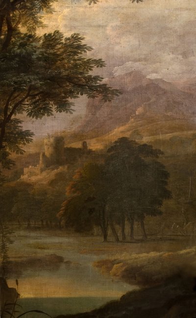 Krajobraz Z Zamkiem W Oddali, 1725. autorstwa School of Jacques Rousseau