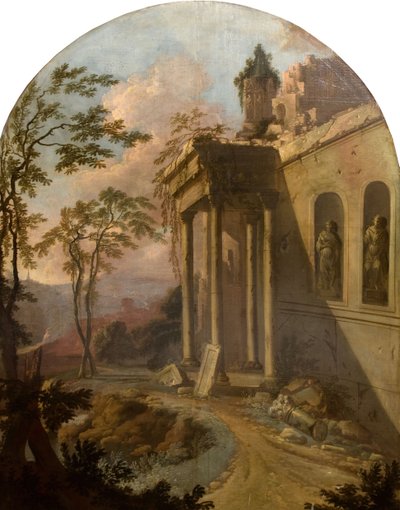 Krajobraz z ruiną, 1725. autorstwa School of Jacques Rousseau