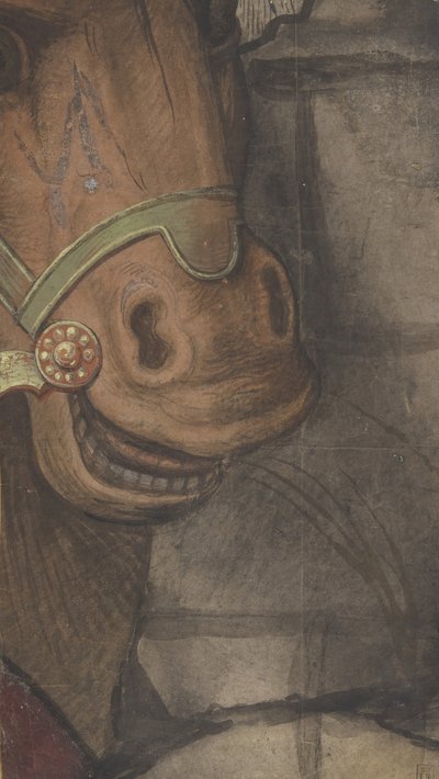 Głowa konia, 1500-1550. autorstwa School of Raphael.