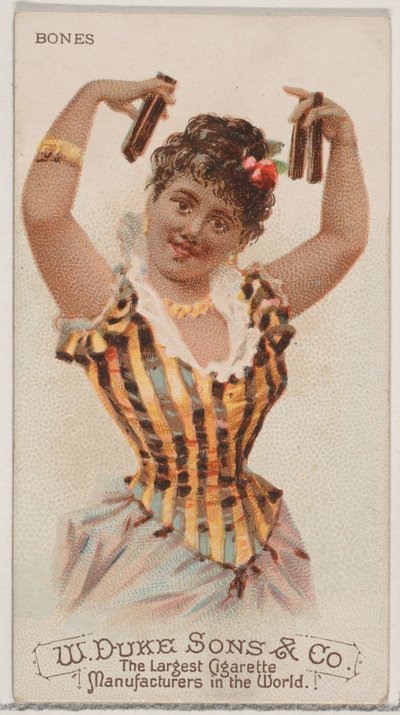 Kości, z serii Musical Instruments N82 do papierosów marki Duke, 1888., 1888. autorstwa Schumacher and Ettlinger