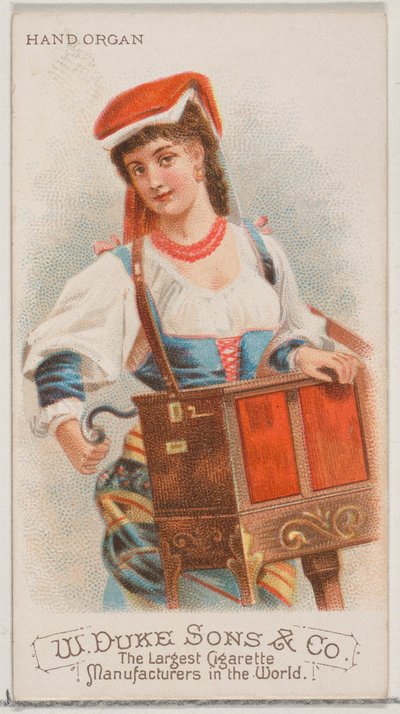 Organy ręczne z serii Musical Instruments N82 do papierosów marki Duke, 1888., 1888. autorstwa Schumacher and Ettlinger